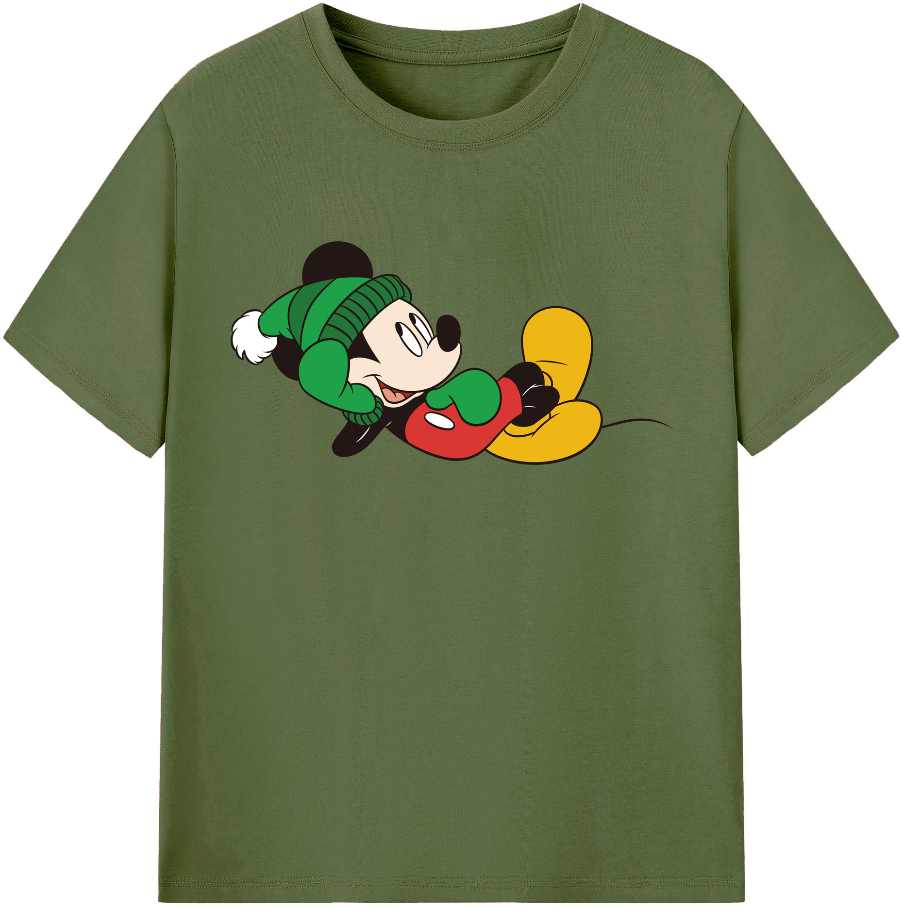 （画像用） ミッキーマウス Mickey Mouse 綿100％半袖Tシャツ（フロントプリント）